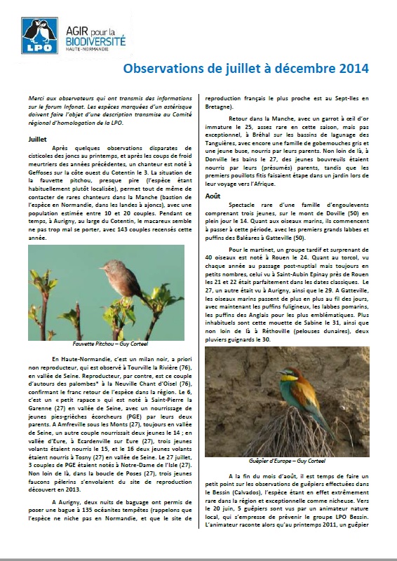couverture du LPO Infos numéro 08 observations
